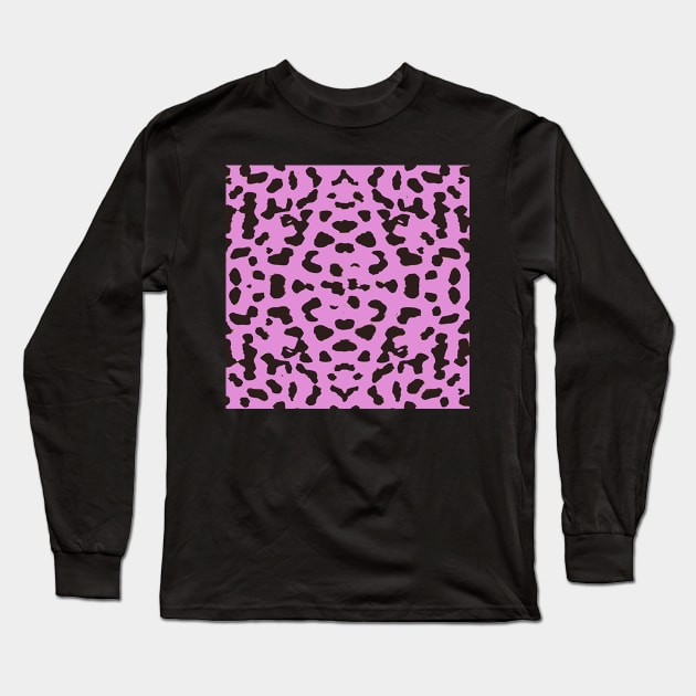 Pink Leopard Print Cheetah Pattern Animal Lover Pattern Leopard Long Sleeve T-Shirt by tamdevo1